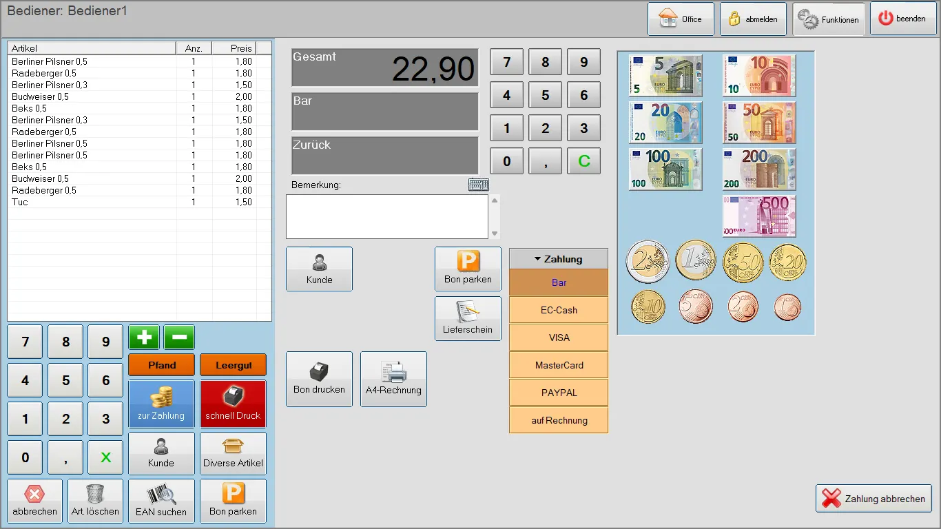 Handel Plus TSE – Screenshot